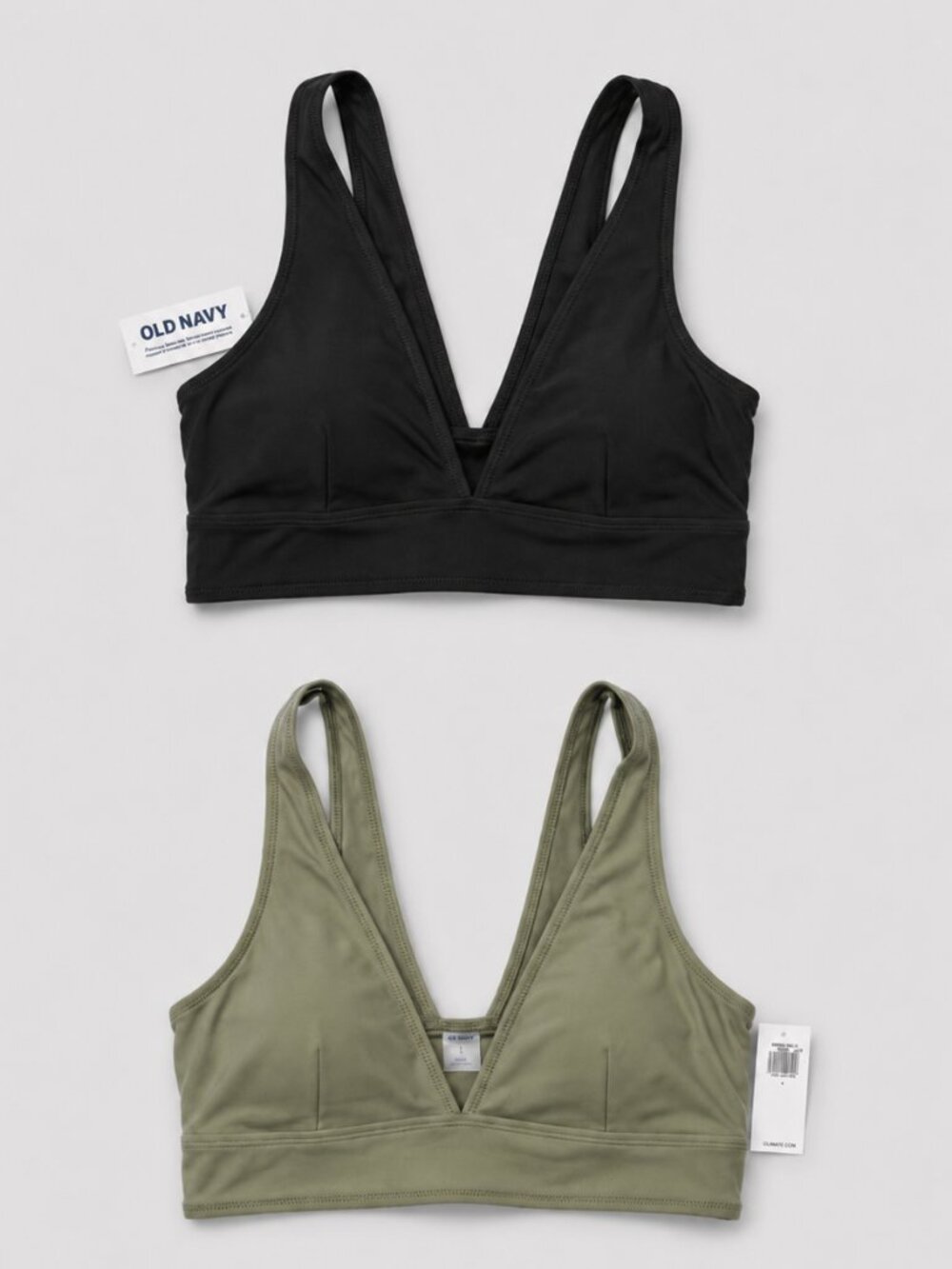 Old Navy Bikini Tops Black & Olive Green